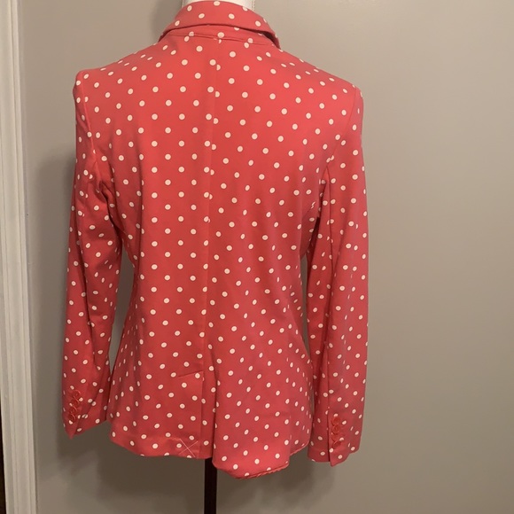 Talbots Polka Dot Pink and White Jersey Jacket Mp - Picture 3 of 6